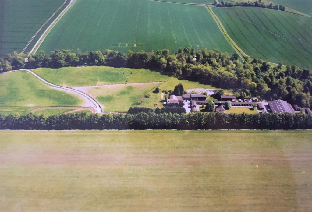 therfield heath royston racehorse trainer hertfordshire aerial view gallops drone photo